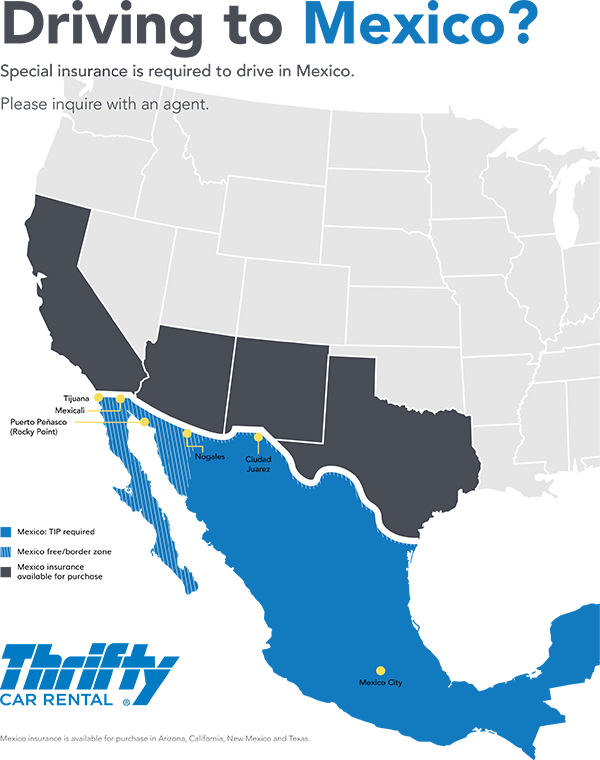 Map of Insurance Zones in Mexico